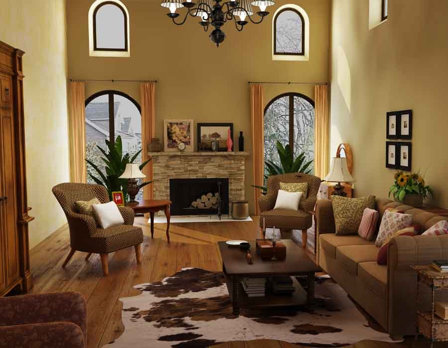 Living room interior decor 3d render for a home in São Paulo, Brazil