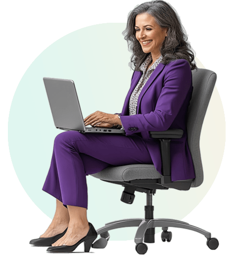 A lobby designer watching 3D lobby rendering on a laptop