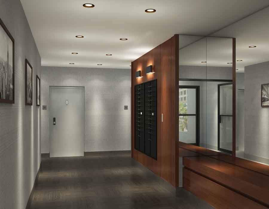 3D lobby design for an apartment in New York