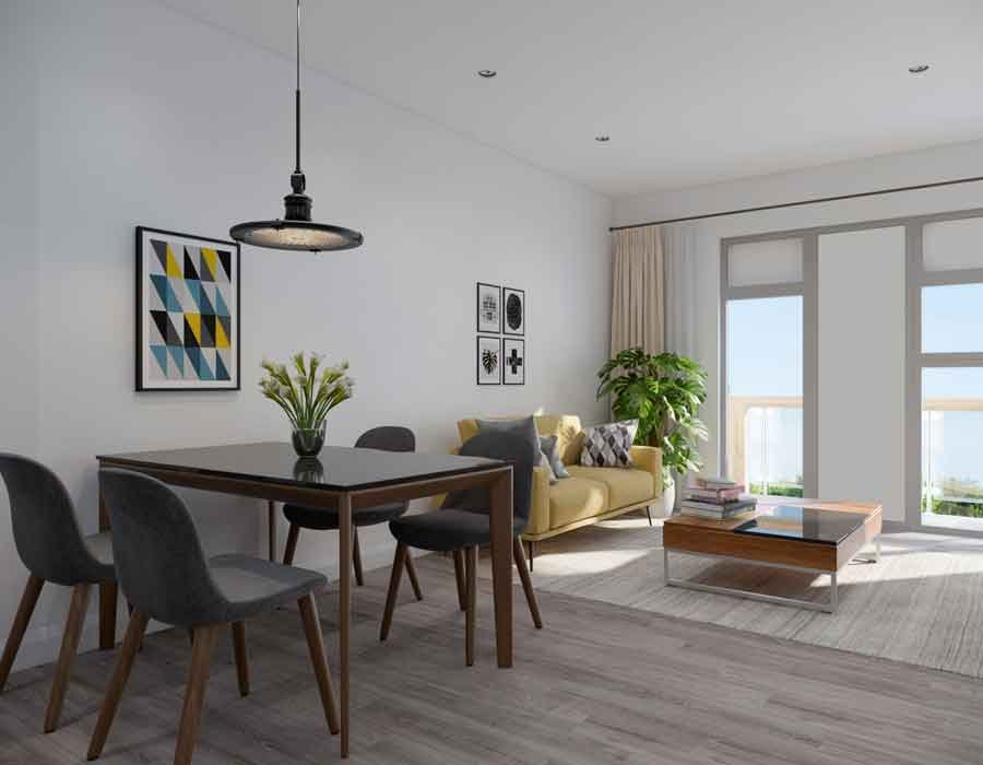 3D Dining room of an apartment in London