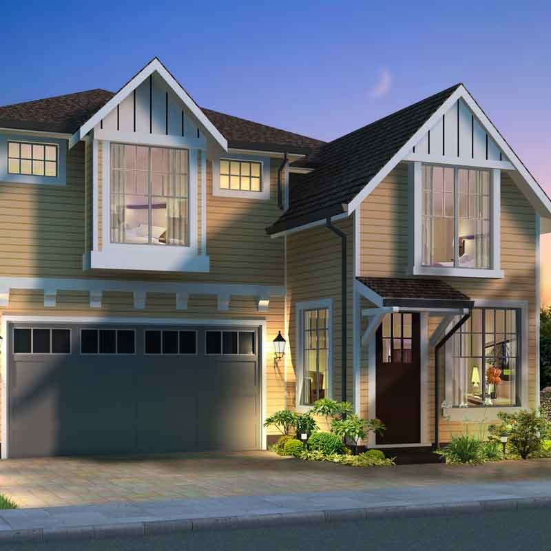 Luxury home 3D rendered view