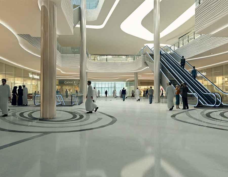 3d visualization of a shopping mall in Oman