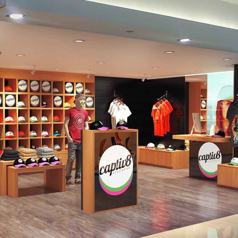 Showroom 3d still render from a shopping mall design