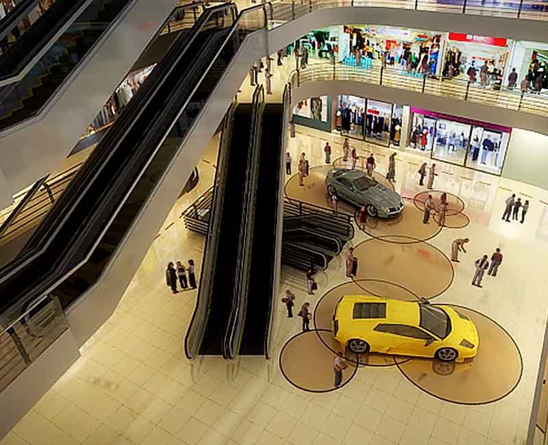 3D render from a shopping mall design 3d tour
