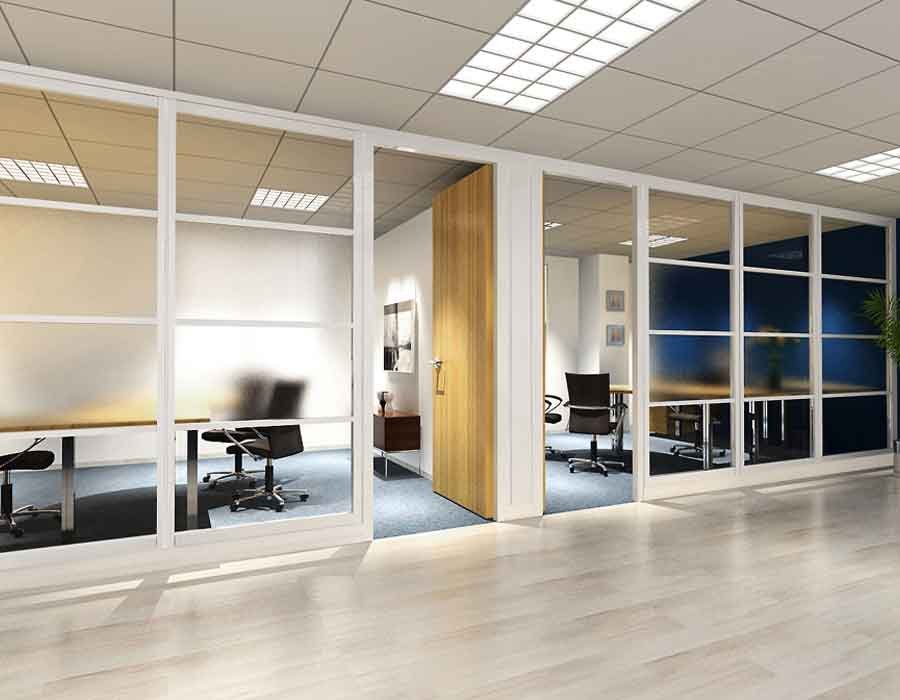 3D interior rendering of an office