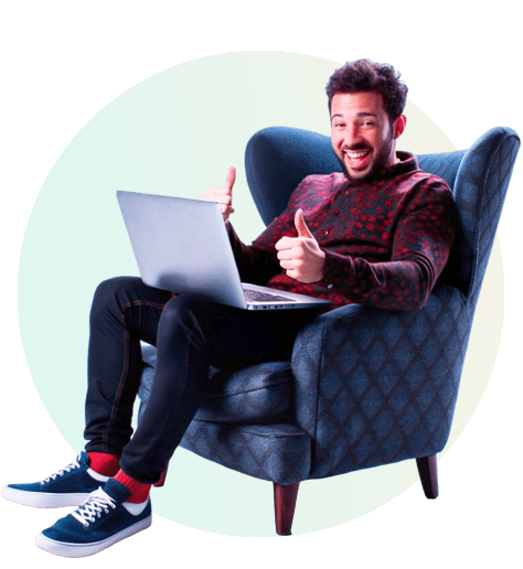A realtor watching a real estate 3d tour of a propery on laptop
