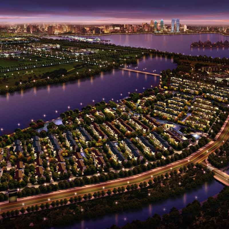 3D night view rendering for a township in Shenzhen, China