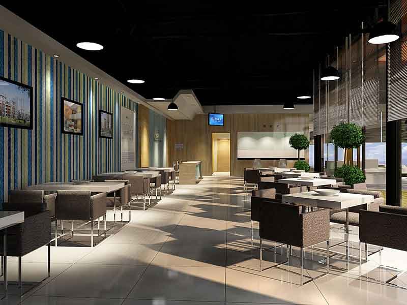 3D render view of a restaurant 3d design