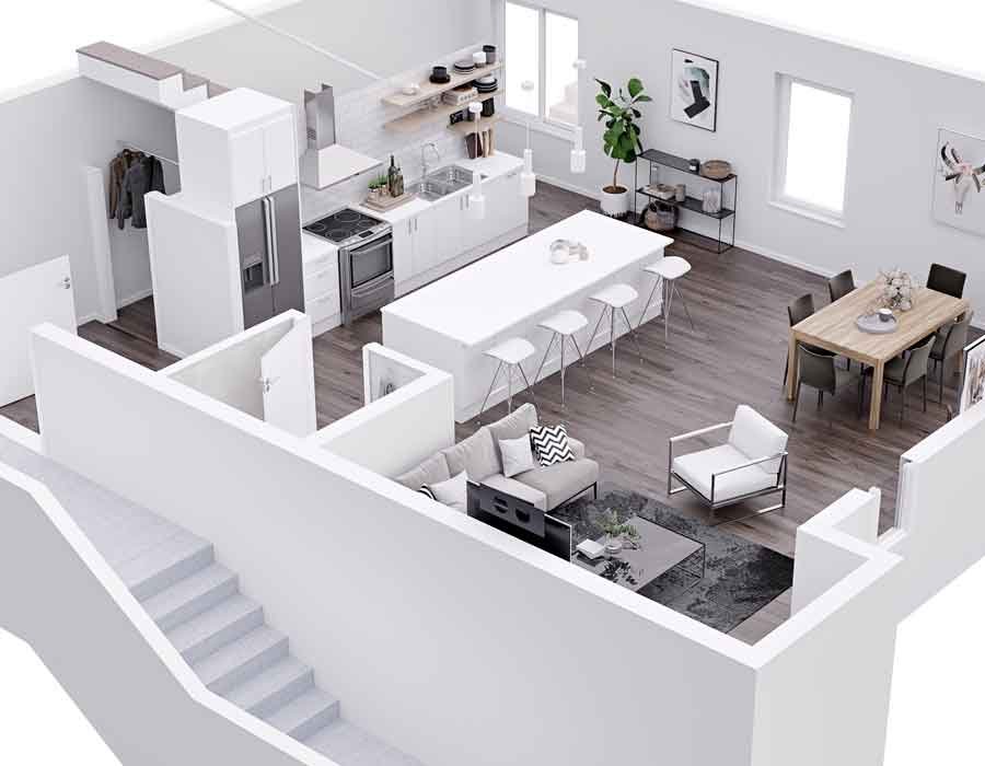 3D floor plan design for a retirement home design