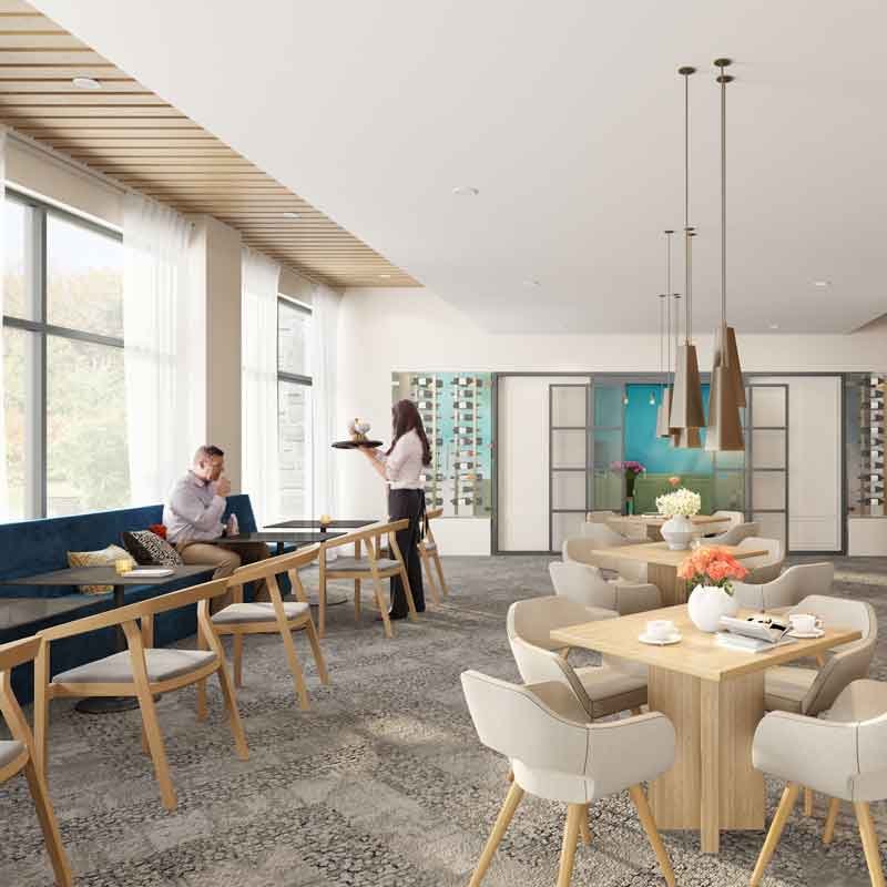 3D rendering for a retirement home restaurant 3d design
