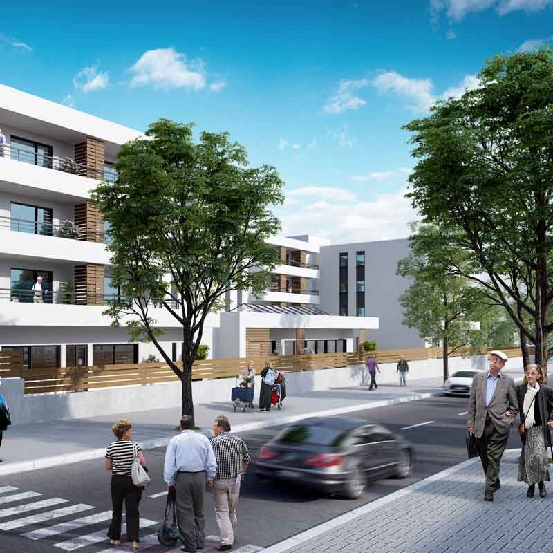 Senior care retirement home 3d design and rendering