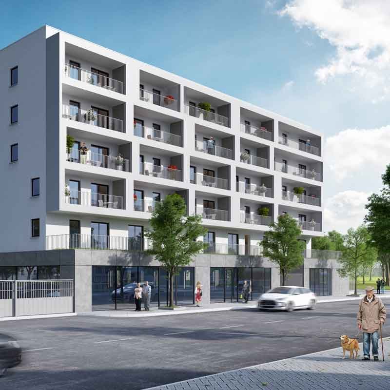 Senior citizen apartment 3d exterior render view