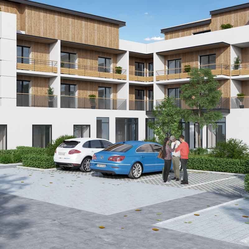 3D render view for a senior citizen home in Audenge, Paris