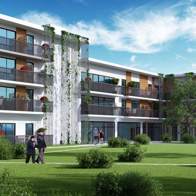3D rendering for senior housing complex design in Mont-de-Marsan, France