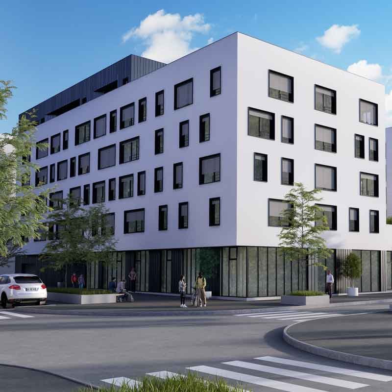 Exterior 3D design for a senior living apartment in Brétigny-sur-Orge, Paris