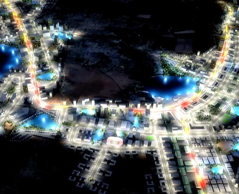 Aerial 3D night view from Sri City SEZ 3d virtual tour
