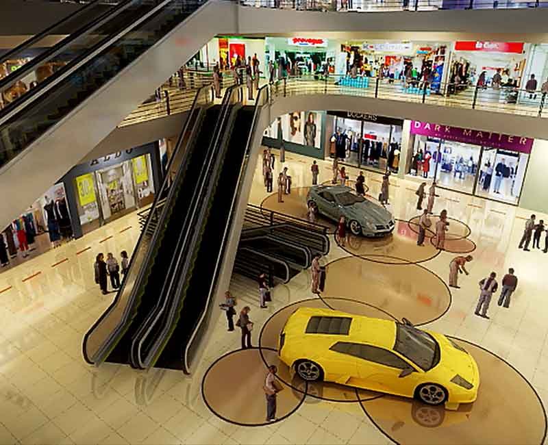 3D render view of mall atrium from Icon Shopping mall 3D virtual tour