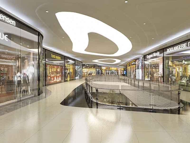 Shopping mall 3D interior design render view 
