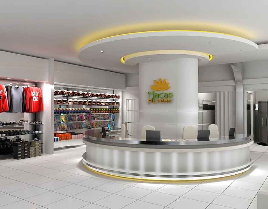 3d interior rendering for sports fitness centre in Hong Kong