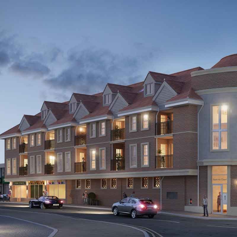3D rendered view of a student apartment in Wokingham, Engaland