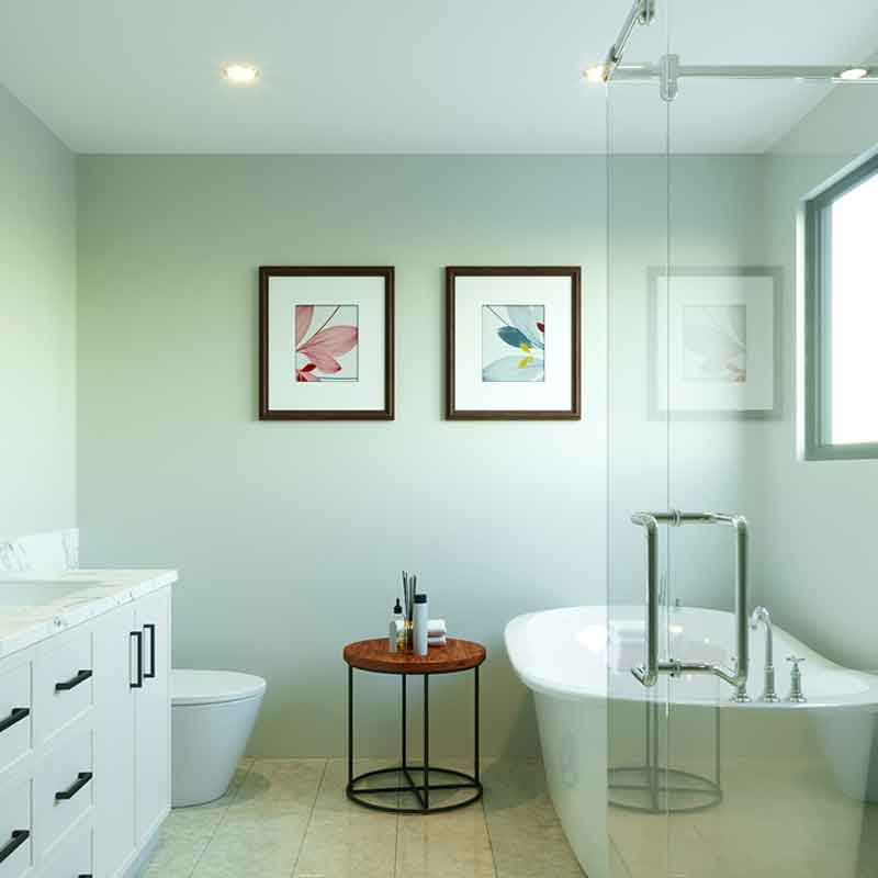 bathroom design and 3d rendering for a townhome in Abbotsford, Canada