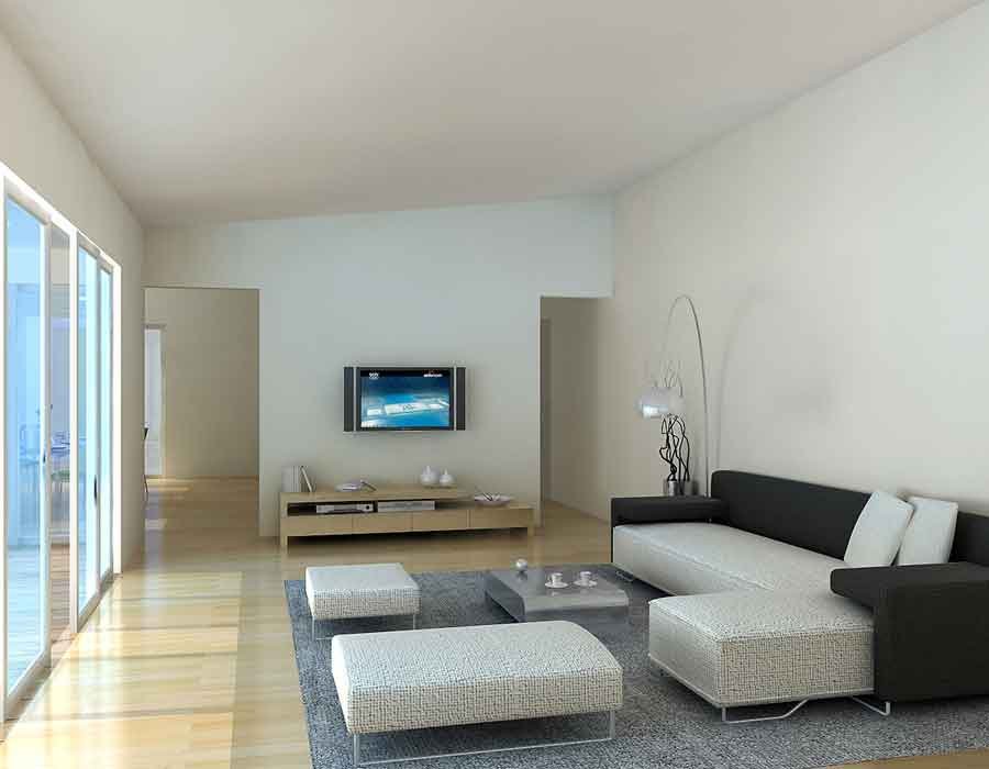 townhouse living room interior design and 3d render