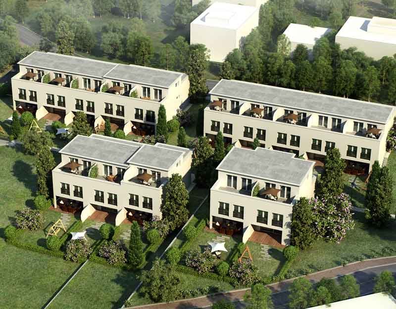 3d exterior still render from a townhouse virtual 3d tour in Switzerland