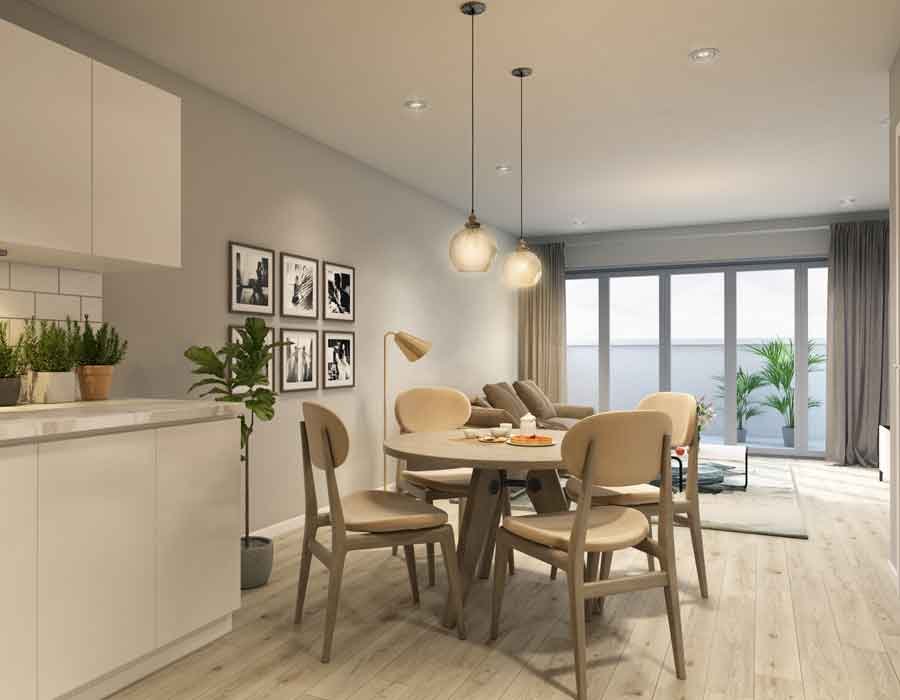 apartment interior 3d rendering for a township in Ghaziabad, India