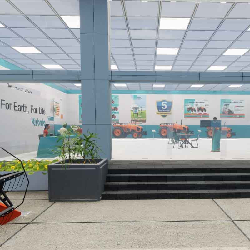 immersive virtual 3d tour for tractor showroom in India
