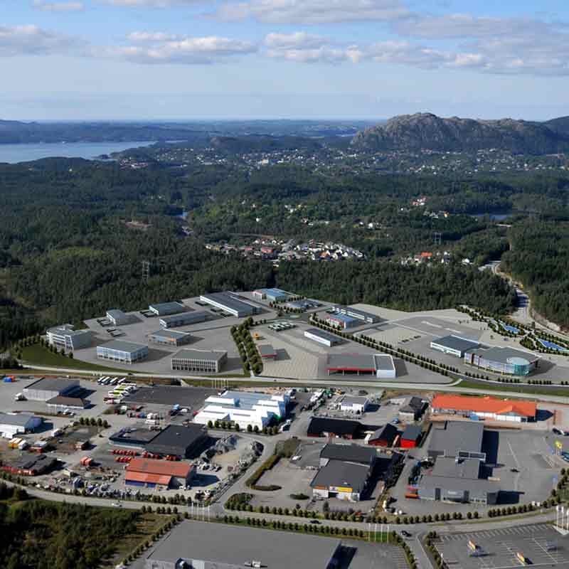 Aerial 3D photo-montage view of an urban development project in Stavanger, Norway