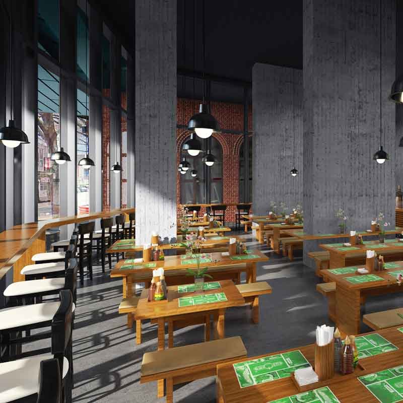 restaurant interior 3d design for PHO24, 