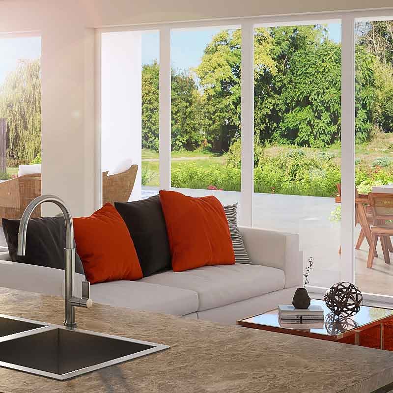 Villa dining room cum kitchen 3d visualization