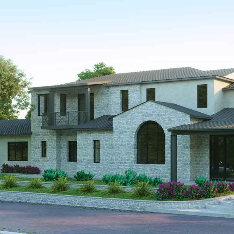 exterior 3d rendering of a modern luxury villa 3d design in Agoura Hills, California