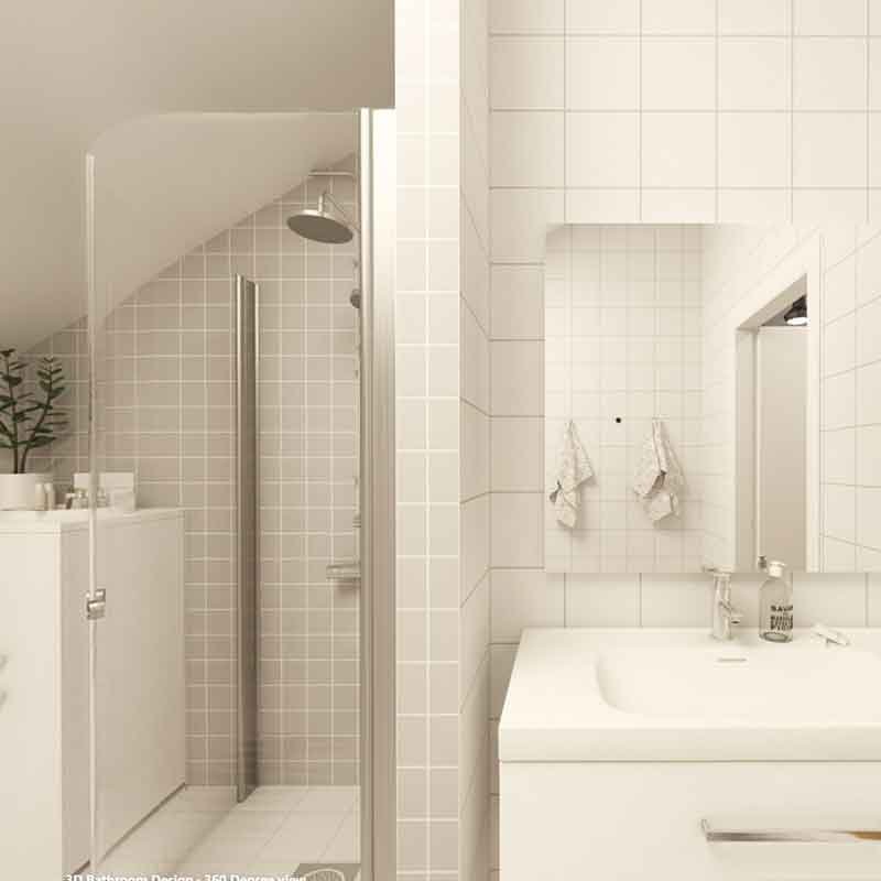 villa bathroom 360 degree 3d design