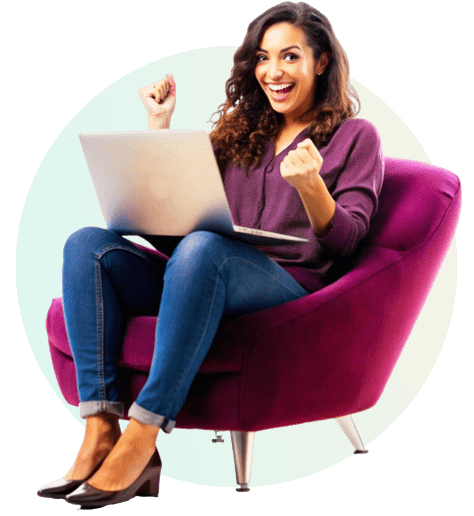 A lady architect watching villa 3d design and rendering on a laptop