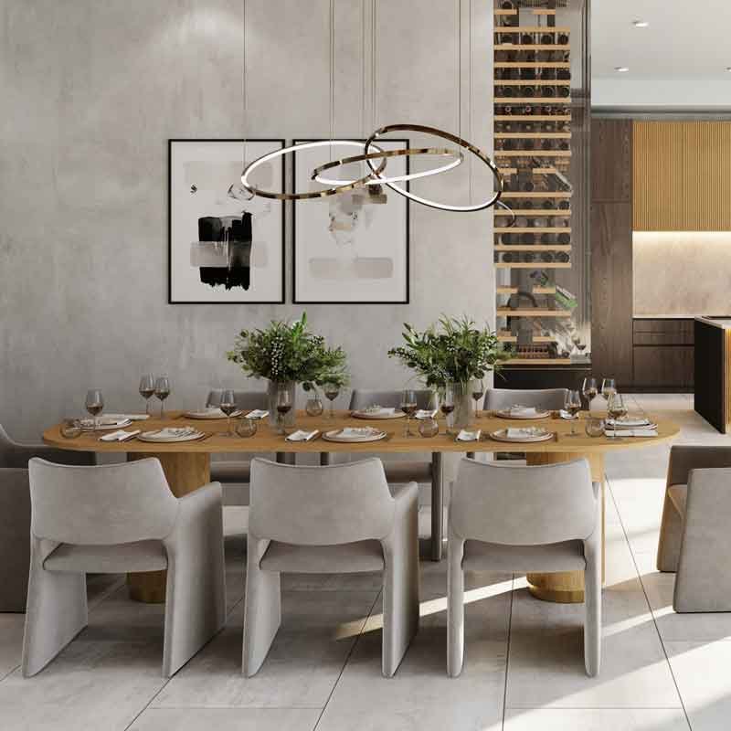 Villa dining area 3d design and rendering