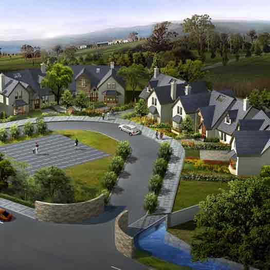 Villa exterior 3d rendering