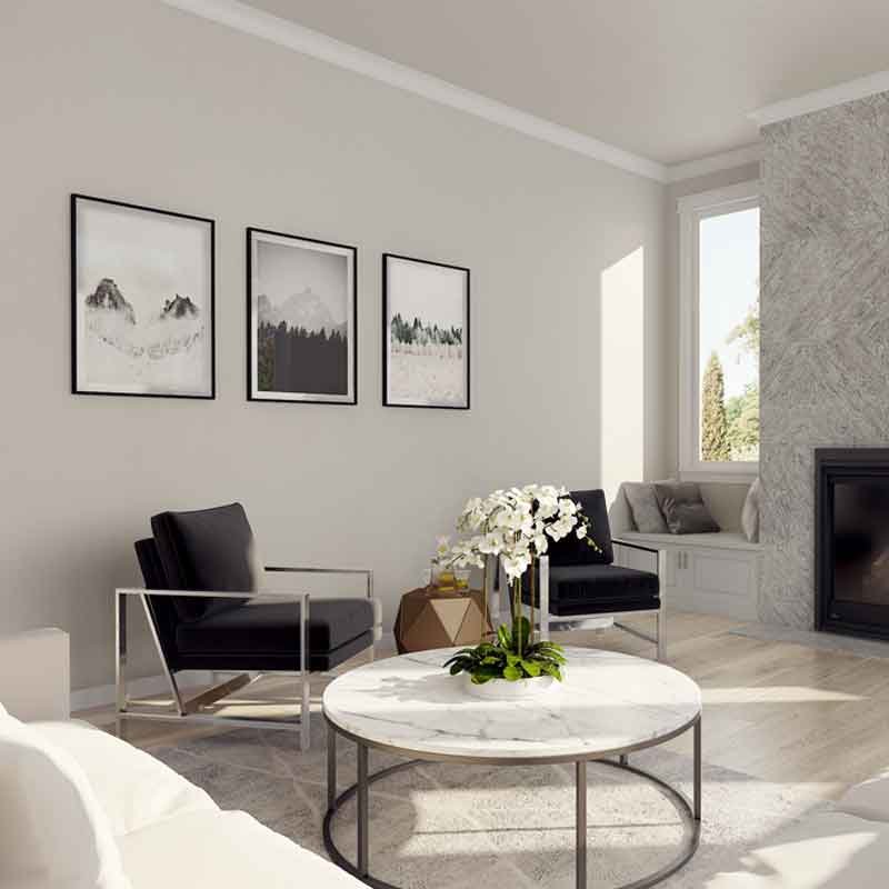 Villa living room 3d render