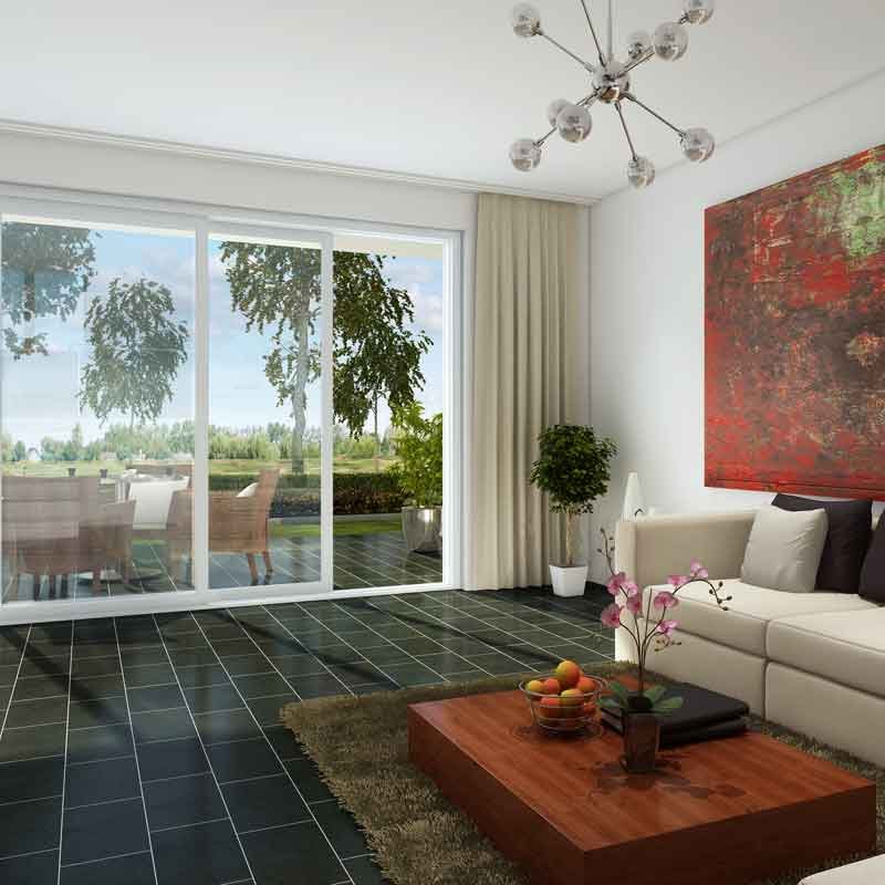 3d living room interior design for a villa project in Gachnang, Switzerland