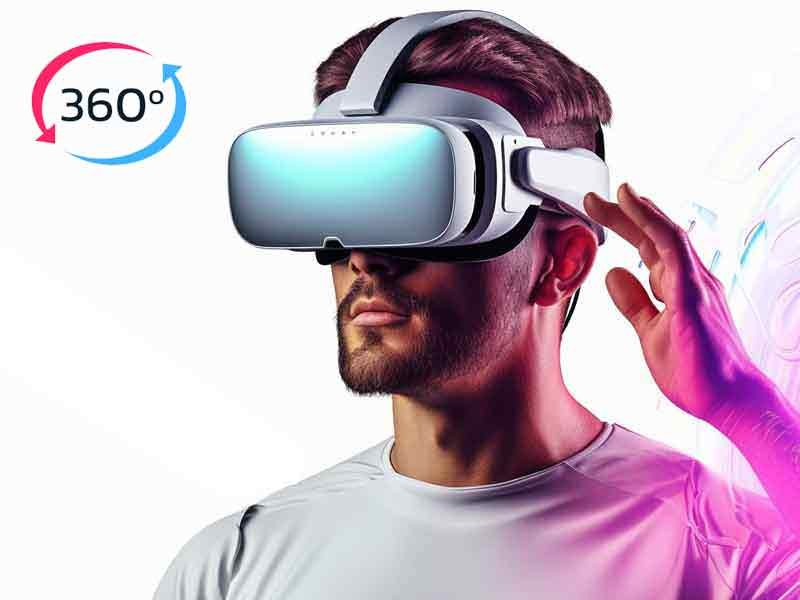 a man with VR Gadget