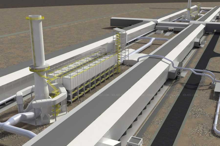 Smelter Plant 3D Rendering