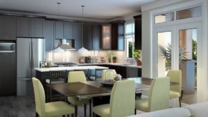 Interior 3d render for a kitchen design