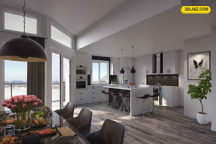 Kitchen 3D Rendering services in Canada Kitchen interior 3D visualization Canada