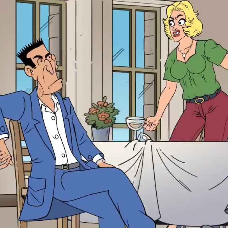 A still render view from a famous cartoon cutout animation