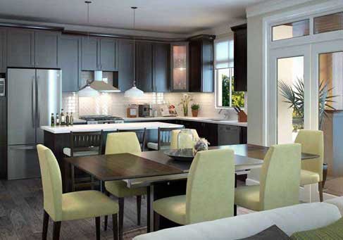 Interior Kitchen 3d rendering