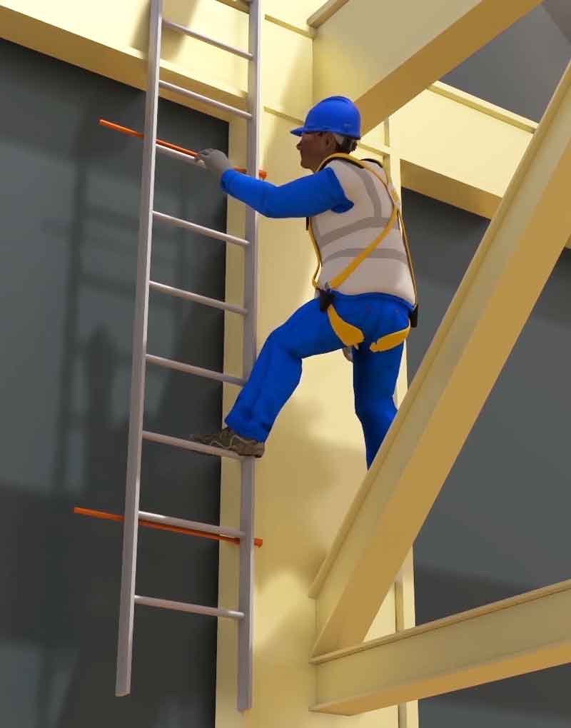 A 3D render from fall from height workplace safety animation