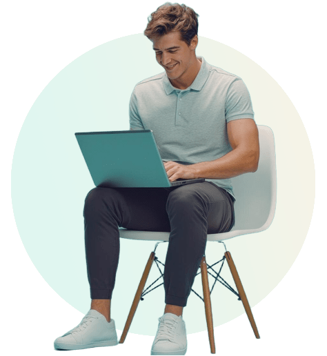 A medical professional watching medical medical illustrations on laptop