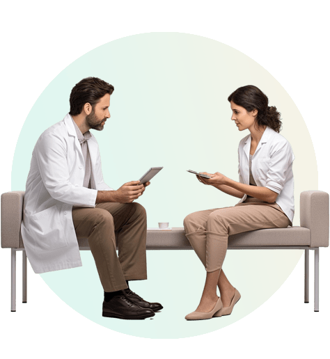A doctor and a patient discussing about treatment