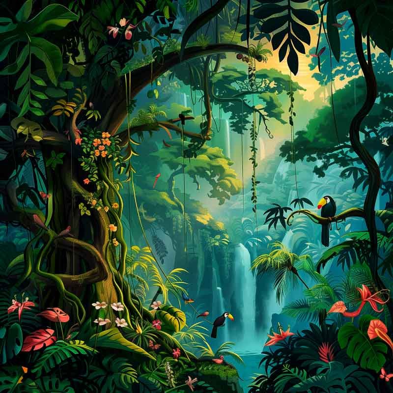 Amazon rainforest image from animated motion design video