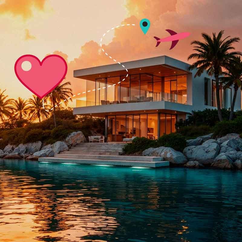 Motion design images from vacation rental advertisement